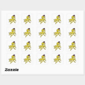 Octopus met Pet Vierkante Sticker (Vel)