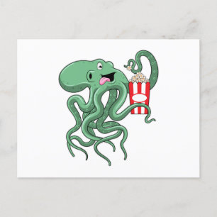Octopus met Popcorn Briefkaart