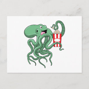 Octopus met Popcorn Briefkaart