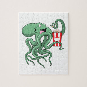Octopus met Popcorn Legpuzzel