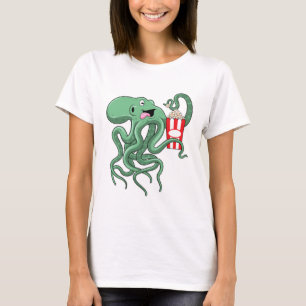 Octopus met Popcorn T-shirt