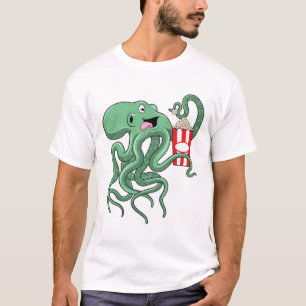 Octopus met Popcorn T-shirt