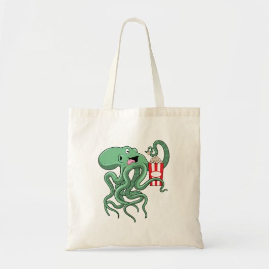 Octopus met Popcorn Tote Bag (Voorkant)
