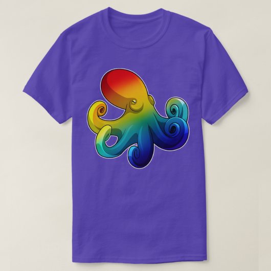 Octopus met regenboog 2 t-shirt (Design voorkant)