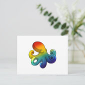 Octopus met Regenboog Briefkaart (Staand voorkant)