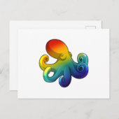Octopus met Regenboog Briefkaart (Voorkant / Achterkant)