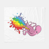 Octopus met regenboog fleece deken (Voorkant (Horizontaal))