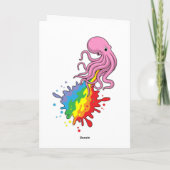 Octopus met regenboog kaart (Achterkant)