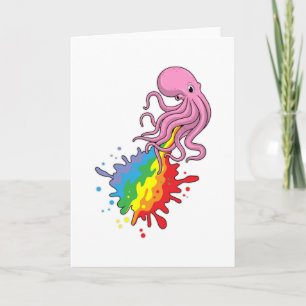 Octopus met regenboog kaart