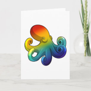 Octopus met regenboog kaart