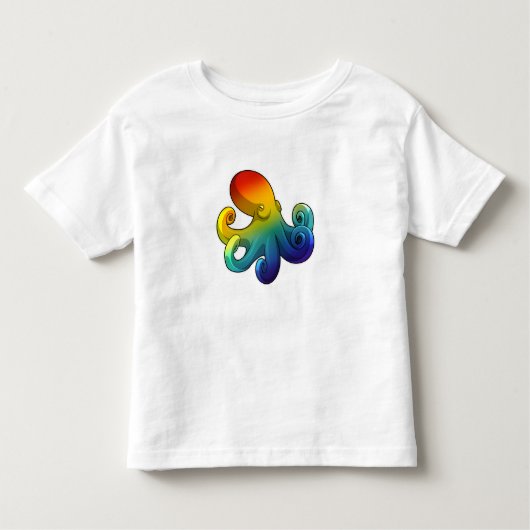 Octopus met regenboog kinder shirts (Voorkant)