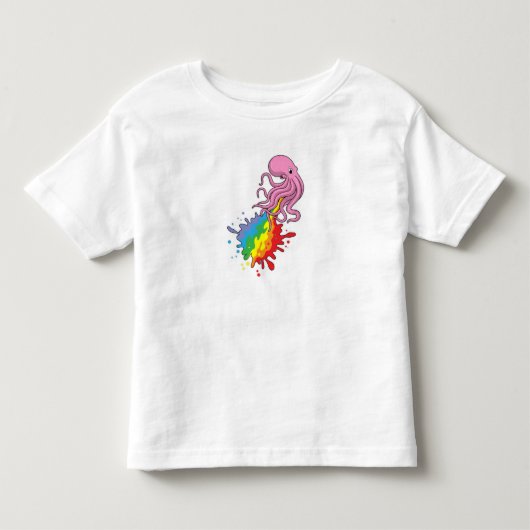 Octopus met regenboog kinder shirts (Voorkant)