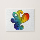 Octopus met regenboog legpuzzel (Horizontaal)