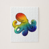 Octopus met regenboog legpuzzel (Verticaal)
