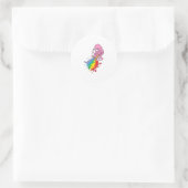 Octopus met regenboog ronde sticker (Tas)