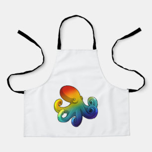Octopus met regenboog schort