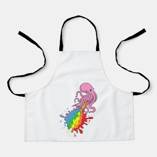 Octopus met regenboog schort (Voorkant)