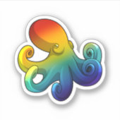 Octopus met regenboog sticker (Voorkant)