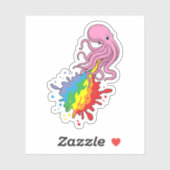 Octopus met regenboog sticker (Vel)