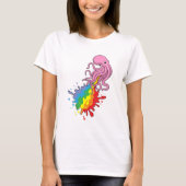 Octopus met regenboog t-shirt (Voorkant)