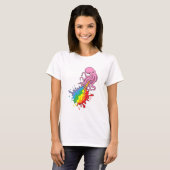 Octopus met regenboog t-shirt (Voorkant volledig)