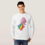 Octopus met regenboog t-shirt (Voorkant volledig)