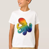 Octopus met regenboog t-shirt (Voorkant)