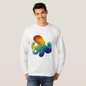 Octopus met regenboog t-shirt (Voorkant volledig)