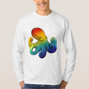 Octopus met regenboog t-shirt