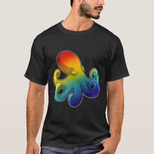 Octopus met regenboog t-shirt