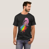 Octopus met regenboog t-shirt (Voorkant volledig)
