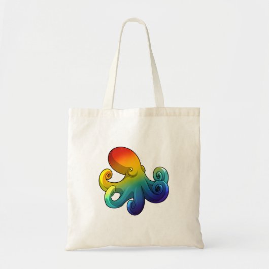 Octopus met regenboog tote bag (Voorkant)