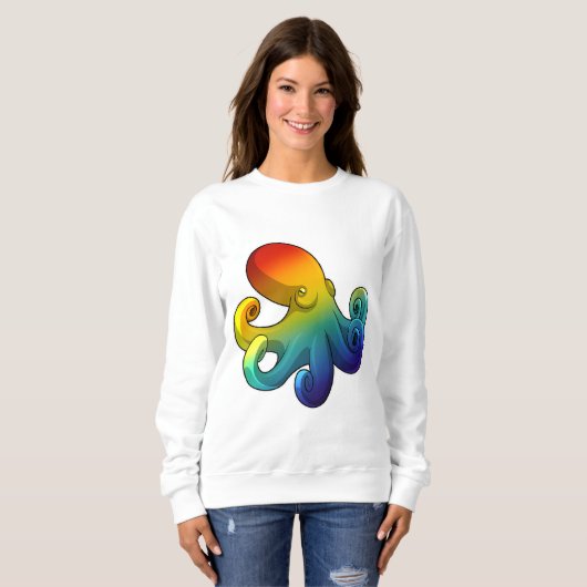 Octopus met regenboog trui (Voorkant volledig)