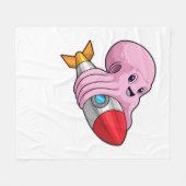 Octopus met Rocket Fleece Deken (Voorkant (Horizontaal))