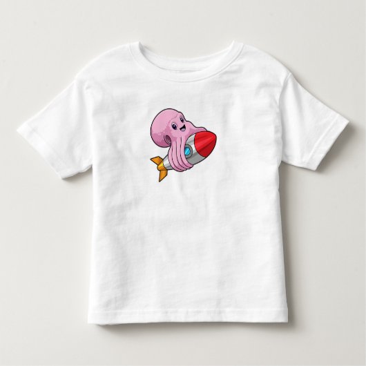 Octopus met Rocket Kinder Shirts (Voorkant)