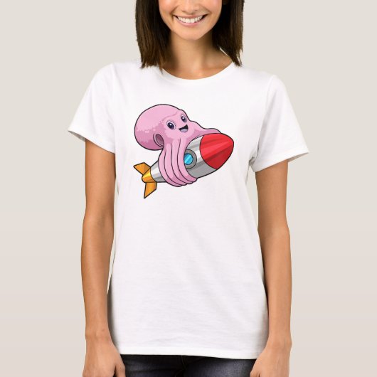 Octopus met Rocket T-shirt (Voorkant)