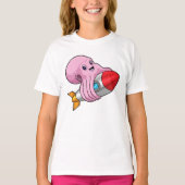 Octopus met Rocket T-shirt (Voorkant)