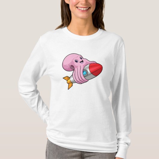 Octopus met Rocket T-shirt (Voorkant)