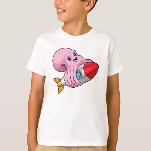 Octopus met Rocket T-shirt (Voorkant)