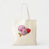 Octopus met Rocket Tote Bag (Voorkant)