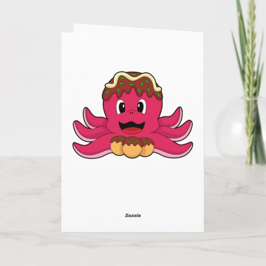 Octopus met taart kaart (Achterkant)