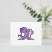 Octopus met vis.PNG Briefkaart (Staand voorkant)