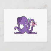 Octopus met vis.PNG Briefkaart (Voorkant)