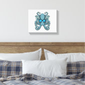 Octopus met zonnebril canvas afdruk (Insitu (Slaapkamer))