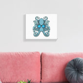 Octopus met zonnebril canvas afdruk (Insitu (Woonkamer))