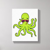 Octopus met zonnebril canvas afdruk (Voorkant)