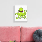 Octopus met zonnebril canvas afdruk (Insitu (Woonkamer))