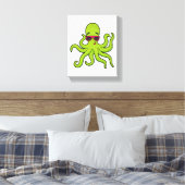 Octopus met zonnebril canvas afdruk (Insitu (Slaapkamer))