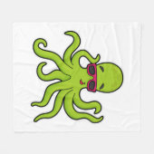 Octopus met zonnebril fleece deken (Voorkant (Horizontaal))
