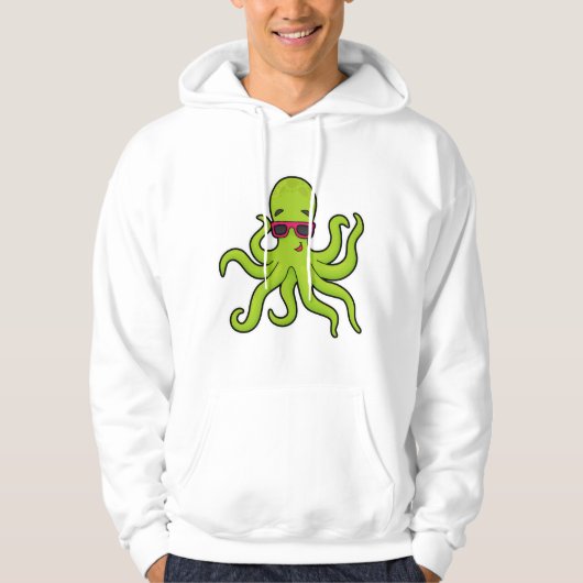 Octopus met zonnebril hoodie (Voorkant)